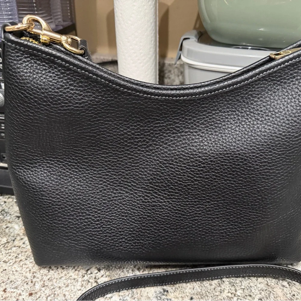 Coach Black Laurel Pebbled Leather Shoulder Bag - Picture 3 of 7
